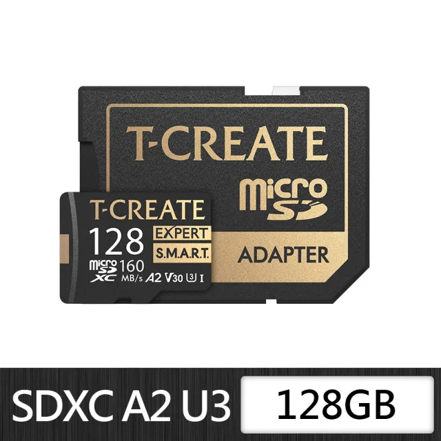 【Team 十銓】T-CREATE EXPERT S.M.A.R.T. Micro SDXC 128GB 記憶卡(含轉卡+終身保固)