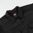 【Dickies】女款黑色斜紋短版雙口袋經典工裝短袖襯衫｜DK012454BLK