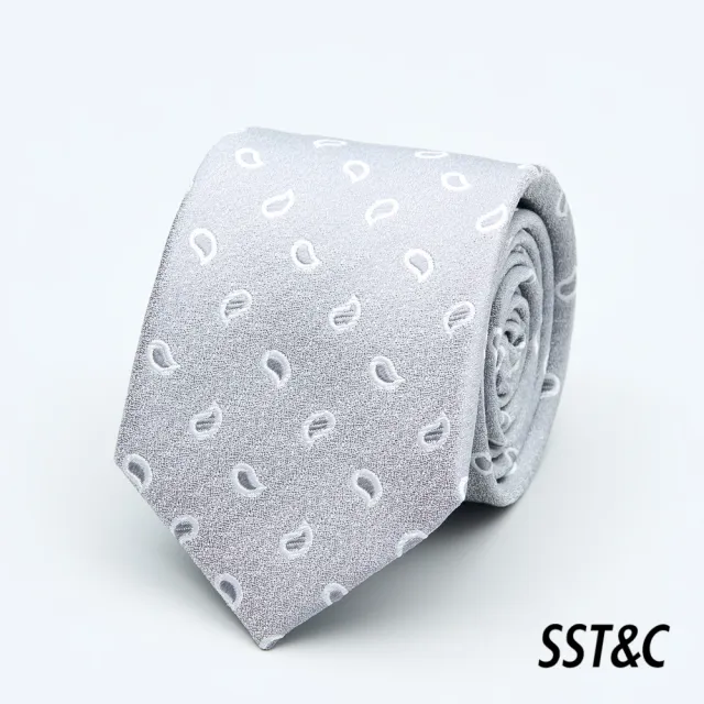 【SST&C 換季７５折】灰色變形蟲窄版領帶1912403024