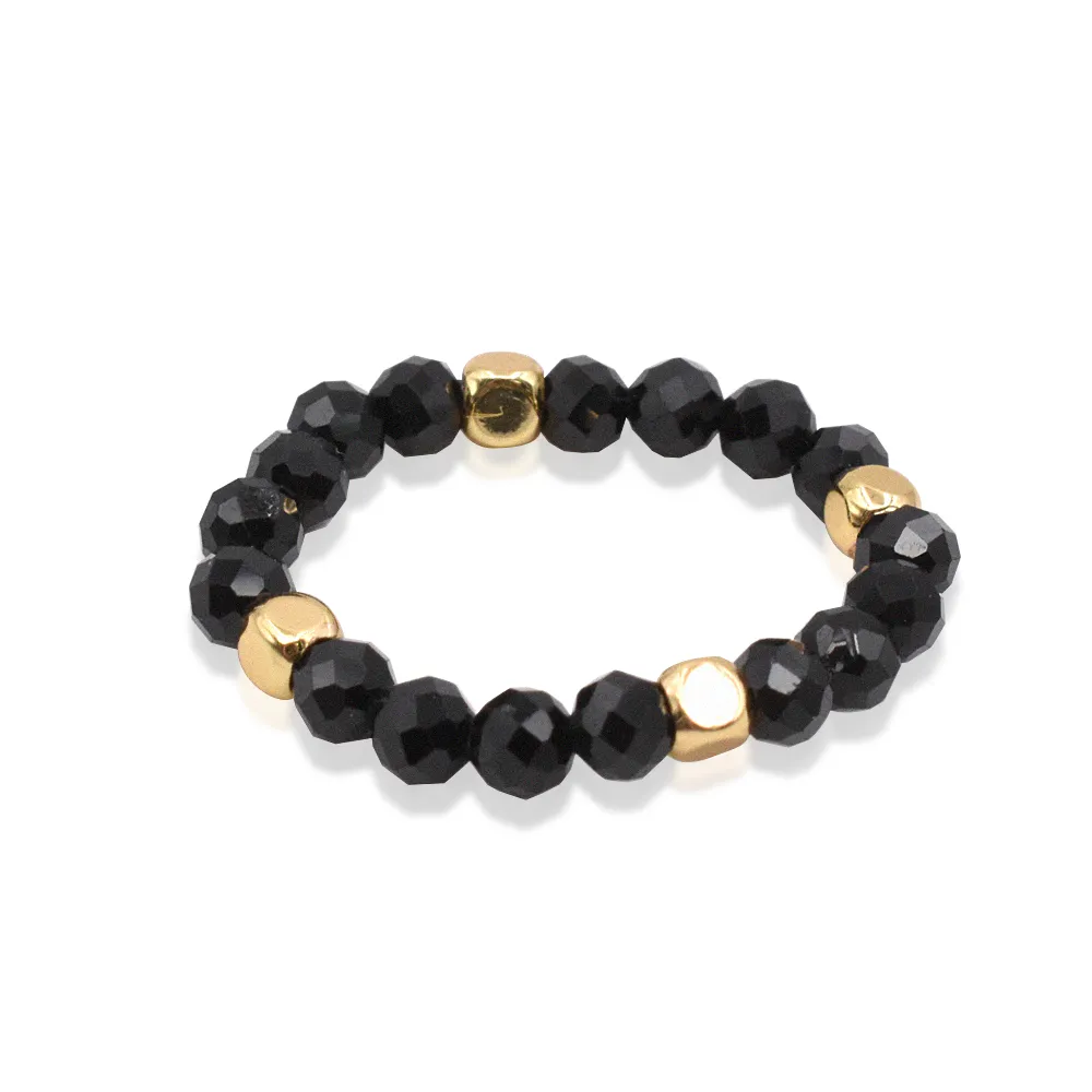 【鑫運來】◎切角黑尖晶石戒指