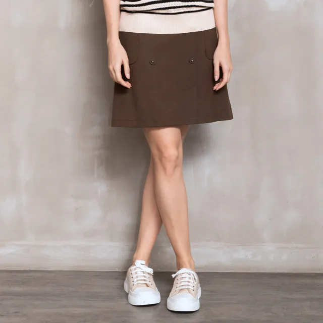 【perng yuh 芃諭名品】俏漾活感 雙排釦 斜紋 短裙(2024 SS Collection｜3A春夏系列)