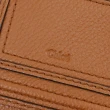 【Chloe’ 蔻依】MARCIE 經典縫線飾邊造型小牛皮L型信用卡零錢包(焦糖棕)