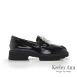 【Keeley Ann】唯美方鑽漆皮樂福鞋(黑色425787110-Ann系列)
