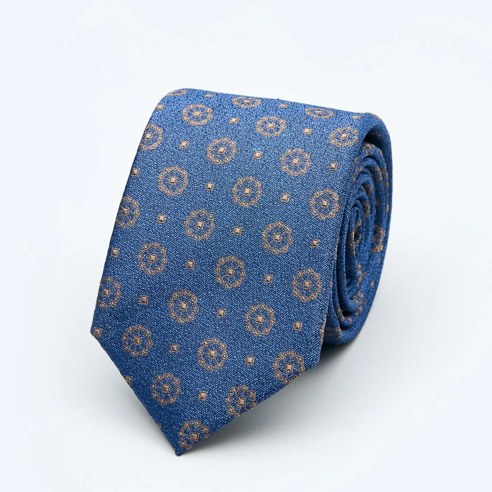 【SST&C 換季７５折】藍色幾何窄版領帶1912403009