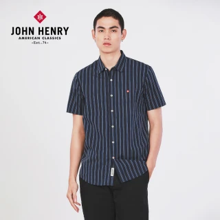 【JOHN HENRY】舒適百搭直條襯衫-深藍