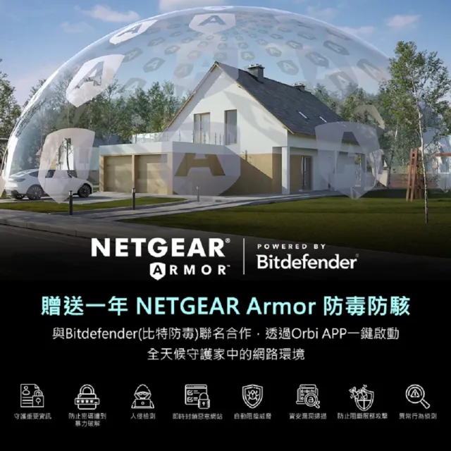 【NETGEAR】3入 ★ WiFi 6 三頻 AX5400 Mesh 1GHz 雙核 + 1GB RAM 路由器/分享器(Orbi RBK763)