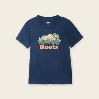 【Roots】Roots 大童- OUTDOOR ROOTS短袖T恤(藍色)