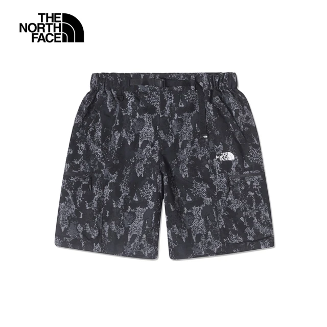 【The North Face 官方旗艦】北面UE男款宇宙黑防潑水附腰帶寬鬆短褲｜885SSIT