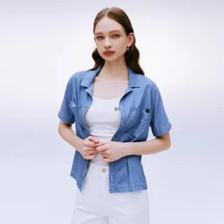 【BRAPPERS】女款 防曬涼感系列-防曬涼感牛仔襯衫(淺藍)