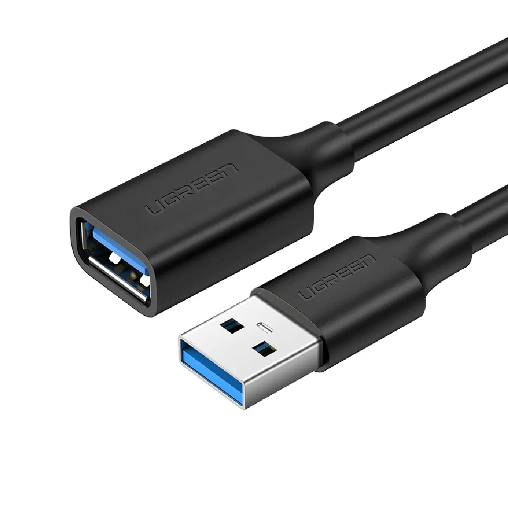 【綠聯】USB 2.0 A公對A母鍍鎳成型款(圓線/黑色 /1M)