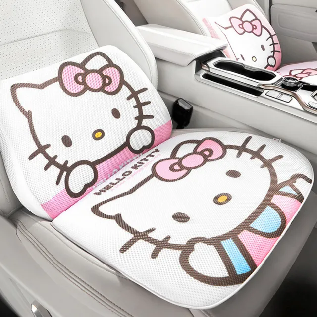 【HELLO KITTY】凱蒂貓蜂窩凝膠汽車腰靠(汽車靠墊 車用腰靠)