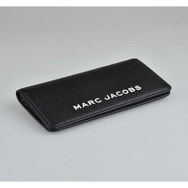 【MARC JACOBS 馬克賈伯】MARC JACOBS THE BOLD釦式荔枝紋牛皮8卡長夾(黑)