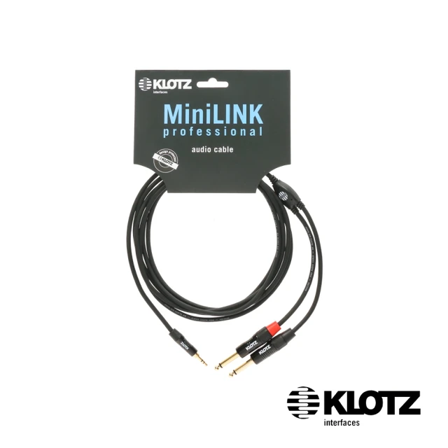 KLOTZ KY5 MiniLink Pro Y-Cable 1.5米 黑 3.5mm - 2x 6.3mm(公司貨)