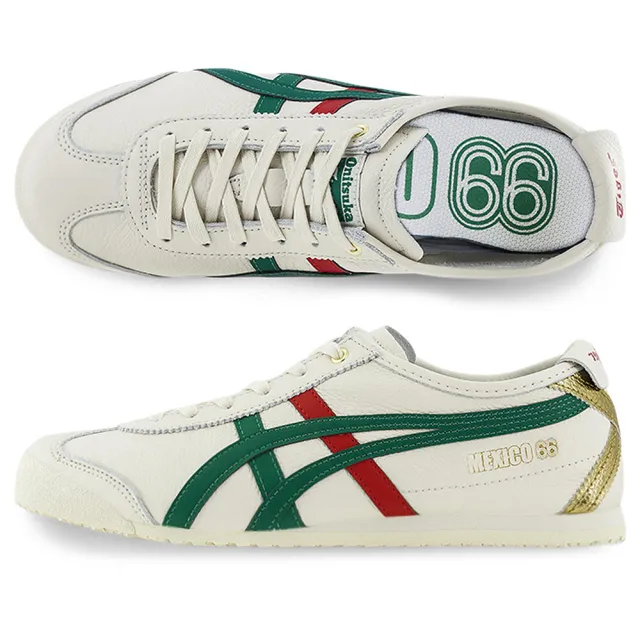 【Onitsuka Tiger】Onitsuka Tiger鬼塚虎-白底紅綠虎爪紋燙金字樣 MEXICO 66(1183B511-200)