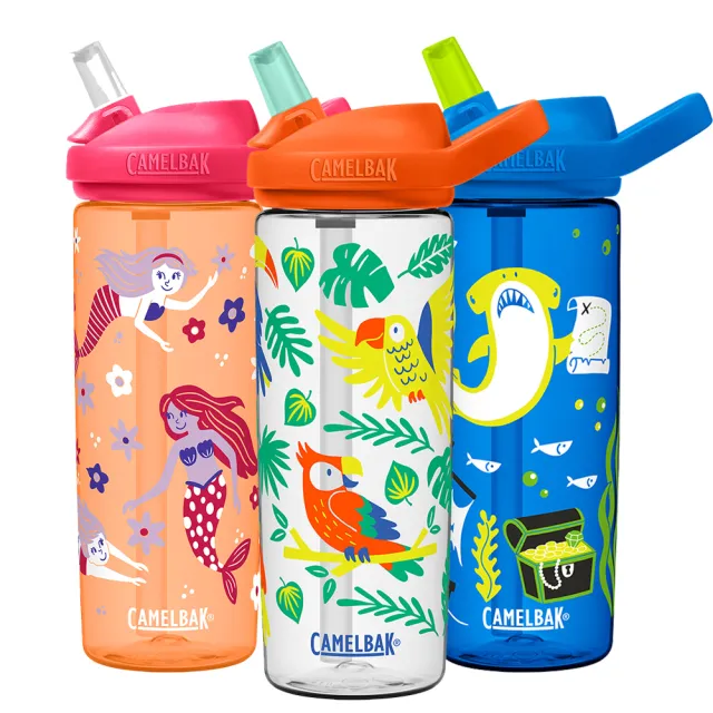 【CAMELBAK】600ml eddy+ 兒童吸管水壺 Tritan Renew(贈防塵蓋 白)