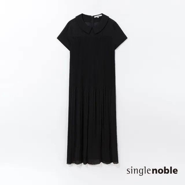 【SingleNoble 獨身貴族】典雅氣質楊柳布素色短袖洋裝(1色)