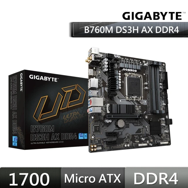 GIGABYTE 技嘉 B760M DS3H AX DDR4 主機板+技嘉 RTX4060 EAGLE OC 8G 顯示卡(組合4-2)