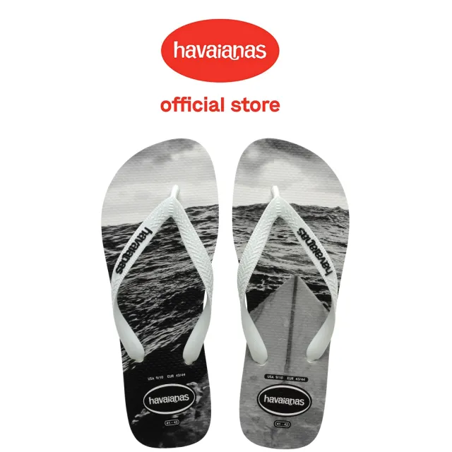 【havaianas 哈瓦仕】拖鞋 男鞋 夾腳拖 風景 夕陽 Hype 白灰 4127920-6194M(哈瓦士)