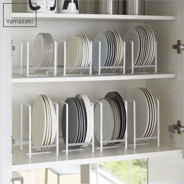 【YAMAZAKI】Plate日系框型盤架L-白(收納架/碗盤架/碗盤瀝水架/廚房置物架)