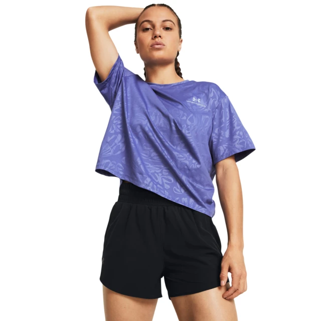 UNDER ARMOUR 女 Vanish Energy Emboss 短版T-Shirt_1383640-561(紫色)