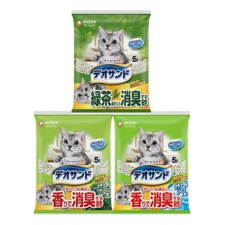 【Unicharm 消臭大師】尿尿後消臭砂 5L*4包組（綠茶/肥皂香/森林香）(貓砂)