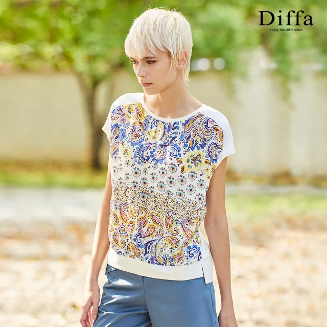Diffa 立體織紋連袖針織衫-女優惠推薦