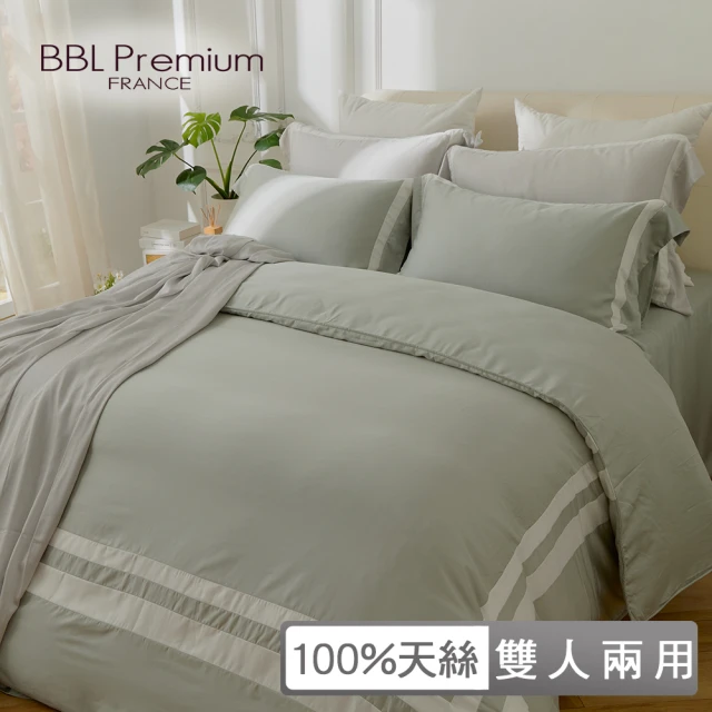 BBL PremiumBBL Premium 100%天絲印花兩用被床包組-永恆之約-湖水綠(雙人)