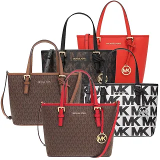 【Michael Kors】PVC滿版LOGO小款手提斜背托特包(6色)