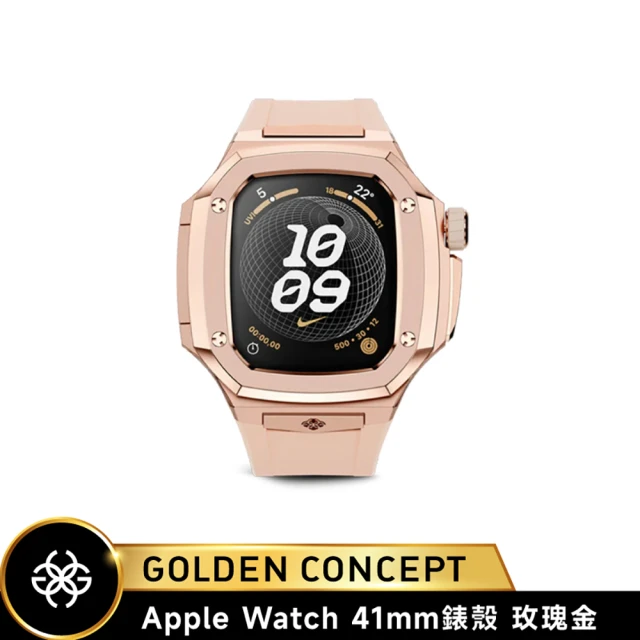 Golden Concept Apple Watch 41mm 保護殼 SPIII41 玫瑰金錶殼/玫瑰金橡膠錶帶(蝴蝶扣運動版 18K玫瑰金)