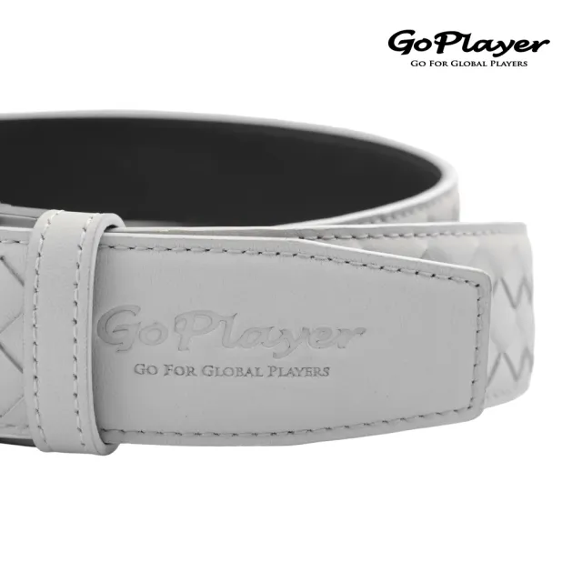 【GoPlayer】編織小牛皮帶(男高爾夫休閒真牛皮滑扣皮帶)