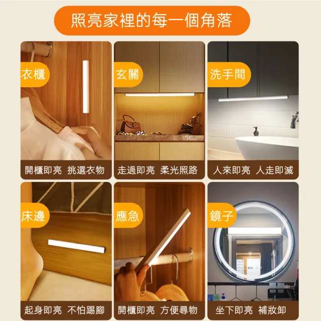 【月陽】高亮21LED充電式充電插電兩用無段調光磁吸帶開關感應燈小夜燈手電筒(YMM005)