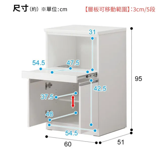 【NITORI 宜得利家居】◎組合式廚房櫃台 餐邊櫃 RESUME 60CT TH WH NC TW(廚房櫃台 餐邊櫃 RESUME)