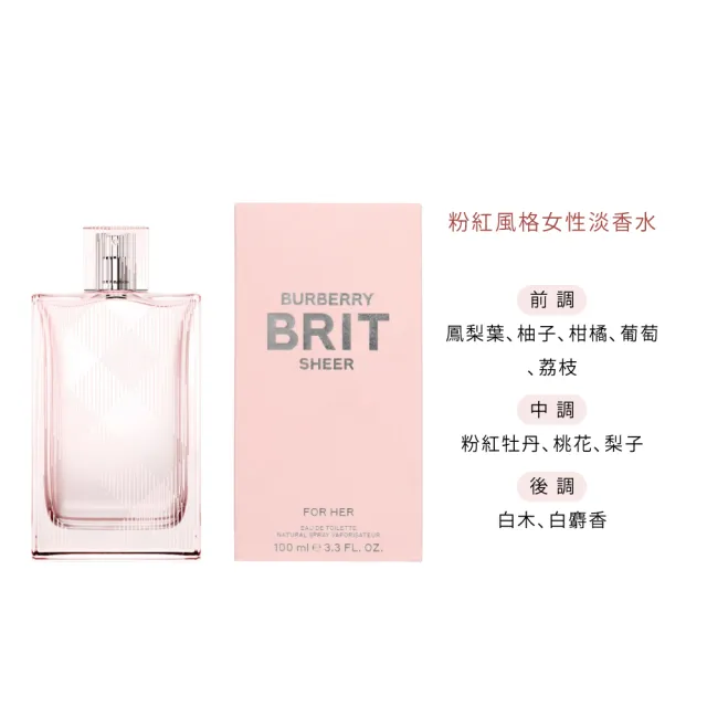 【BURBERRY 巴寶莉】粉紅風格女性淡香水/週末男性淡香水/週末女性淡香精 100ml(國際航空版.多款任選)