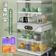 【大城小居】雙層茶杯收納架 茶杯架/收納櫃/消毒杯架一體(內含瀝水托盤+消毒櫃設計)
