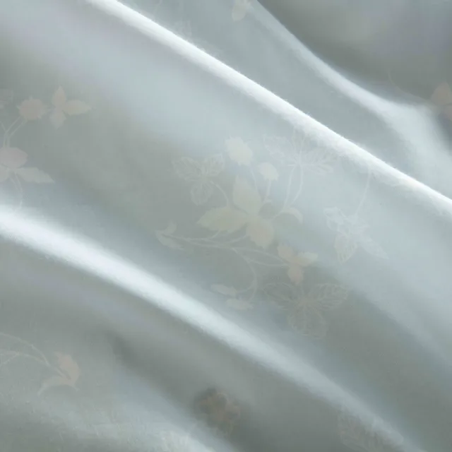 【WEDGWOOD】義大利貝比紗印花 鬆緊床包-野草莓之舞 水青色(特大)