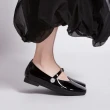 【FAIR LADY】日本京都聯名 HAPPYFACE 復古鑽釦軟漆皮瑪莉珍鞋(漆黑、5B2827)