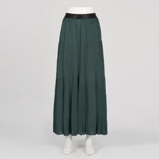 【MOMA】氣質微絲光大寬褲(墨綠色)