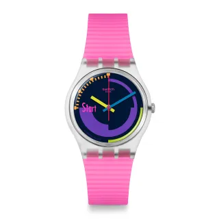 【SWATCH】NEON PINK PODIUM 經典手錶/男錶/女錶/瑞士製造 SO28K111(34mm)
