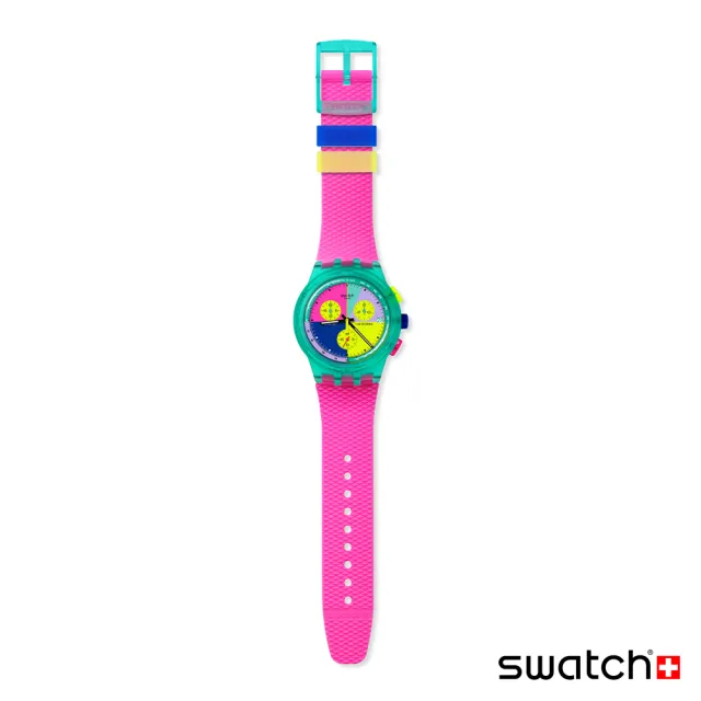 【SWATCH】Chrono 原創系列手錶 SWATCH NEON FLASH ARROW 男錶 女錶 手錶 瑞士錶 錶(42mm)