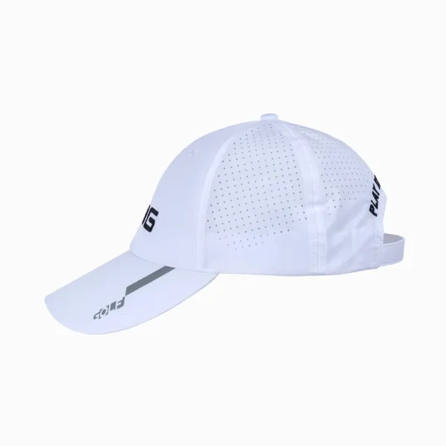 【PING】男款透氣沖孔LOGO高爾夫球帽-白(GOLF/高爾夫配件/PQ21103-87)