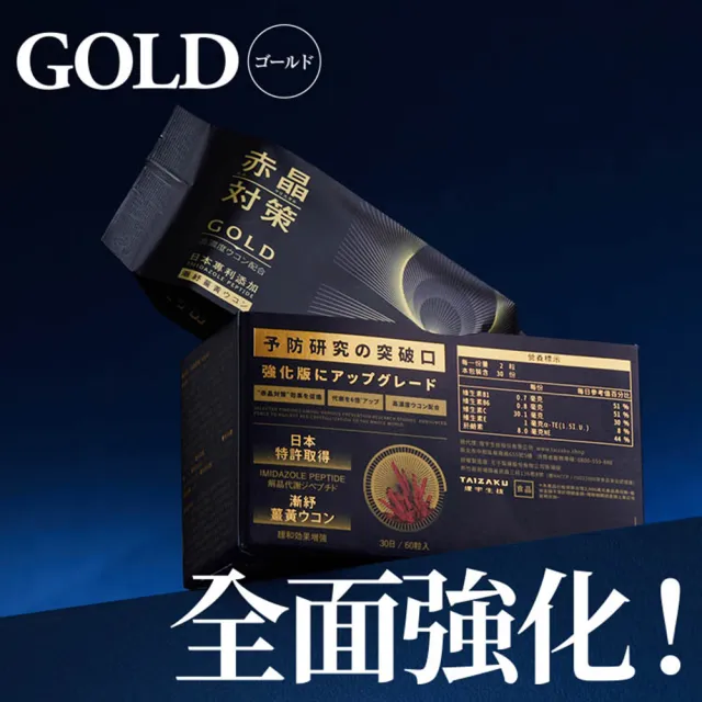 【TAIZAKU 火星生技】赤晶對策GOLD二十日份 5入組 40錠/盒(解晶代謝科技)