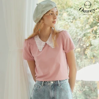 【OUWEY 歐薇】粉漾甜心棉質T恤(粉色；S-L；3242391229)
