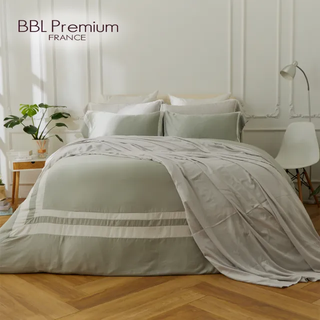 【BBL Premium】100%天絲印花床包被套組-永恆之約-湖水綠(加大)