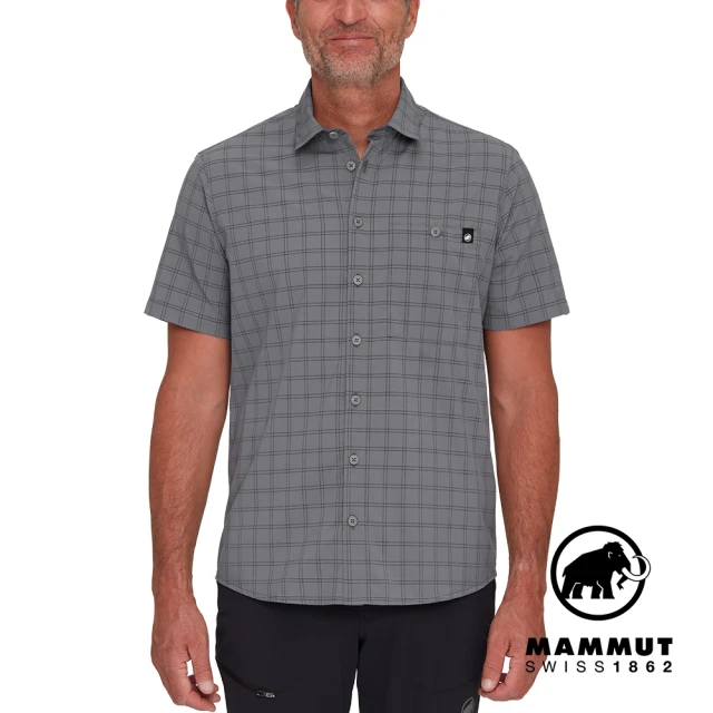 Mammut 長毛象 Lenni Shirt Men 機能短袖格紋襯衫 男款 鋼鐵灰/黑 #1015-01470