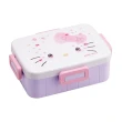 【百科良品】日本製 Hello Kitty凱蒂貓 萌萌粉紫 便當盒 保鮮餐盒 抗菌加工Ag+ 650ML(周年限定版)