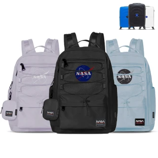 【NASA SPACE授權】買一送二。買包送授權行李箱+傘帽任選│美國太空旅人 大容量格雷系旅行後背包(多款任選)