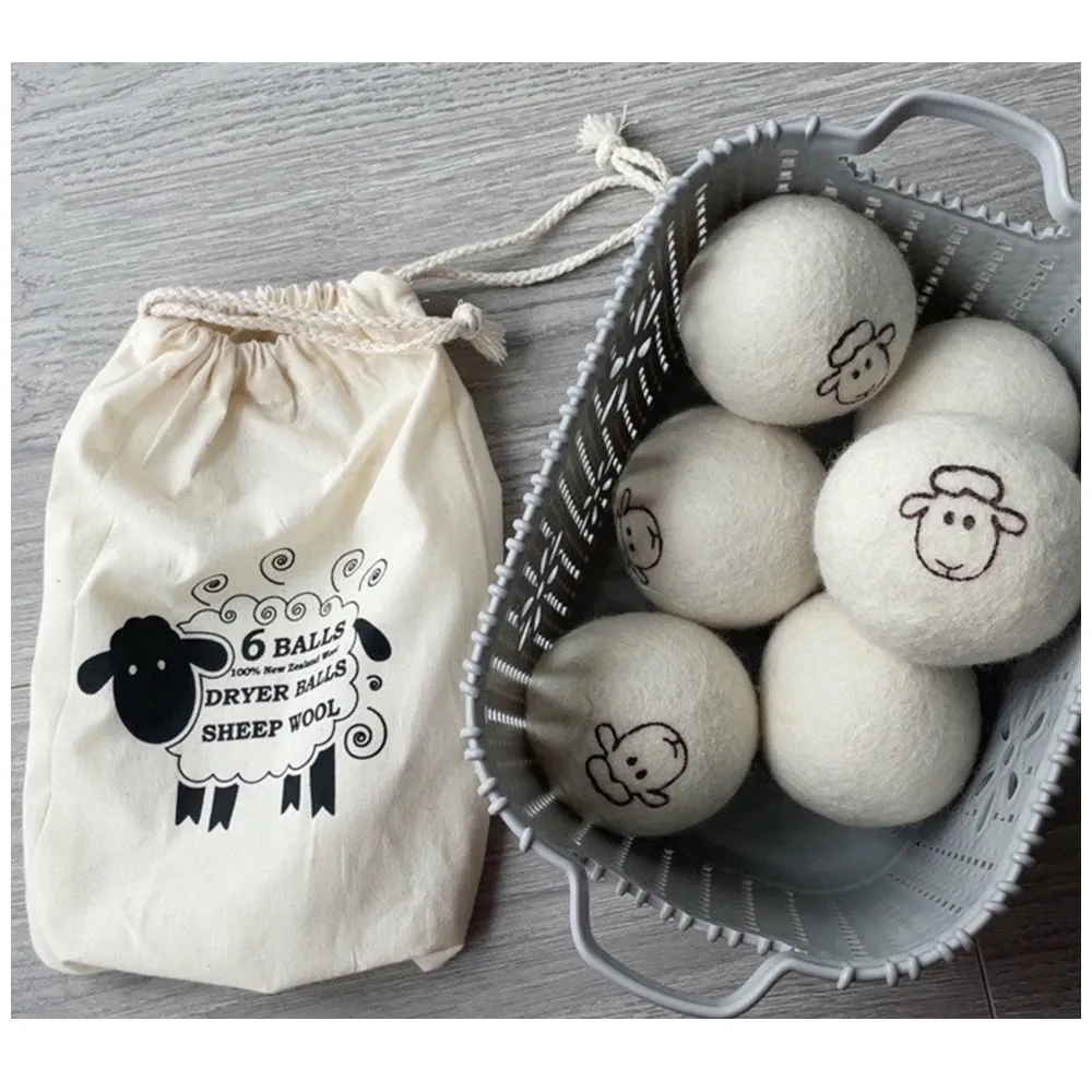 【野思】6球+1收納袋 100%羊毛烘衣球組(防靜電 衣服蓬鬆柔軟)