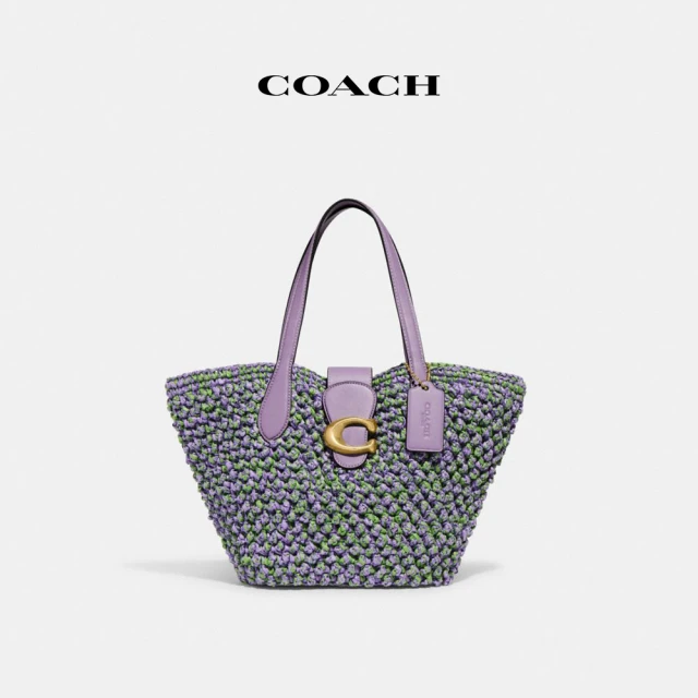 COACH 官方直營N/S經典Logo迷你托特手袋-SV/亮