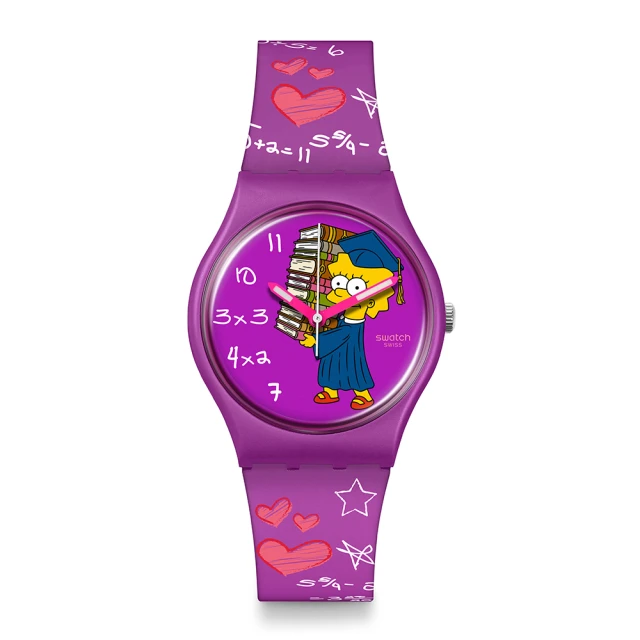 SWATCH Gent 原創系列手錶 CLASS ACT 辛普森家庭 男錶 女錶 手錶 瑞士錶 錶(34mm)