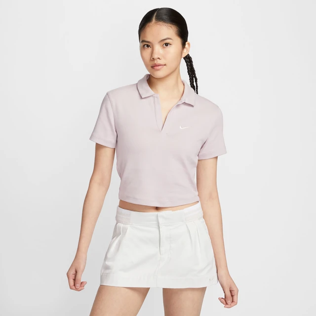 NIKE 耐吉 AS W NSW ESSNTL SS POLO CRP TO 藕粉色 上衣 女款 短袖 POLO衫 運動(DV7885-019 ∞)